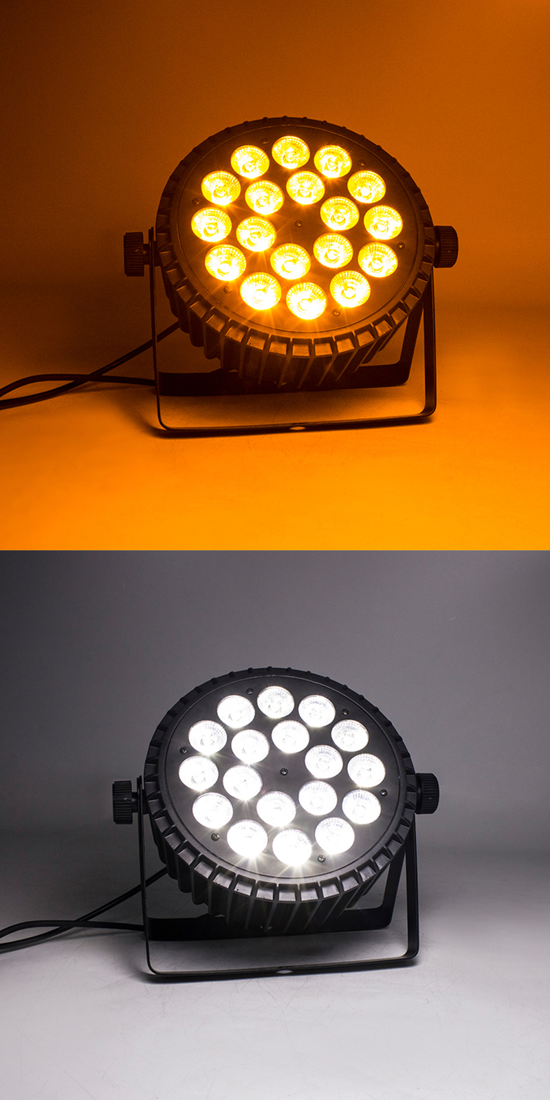 SHEHDS 4Pcs 18x18w RGBWA+UV Aluminum Alloy LED Stage Flat Par Lighting Club