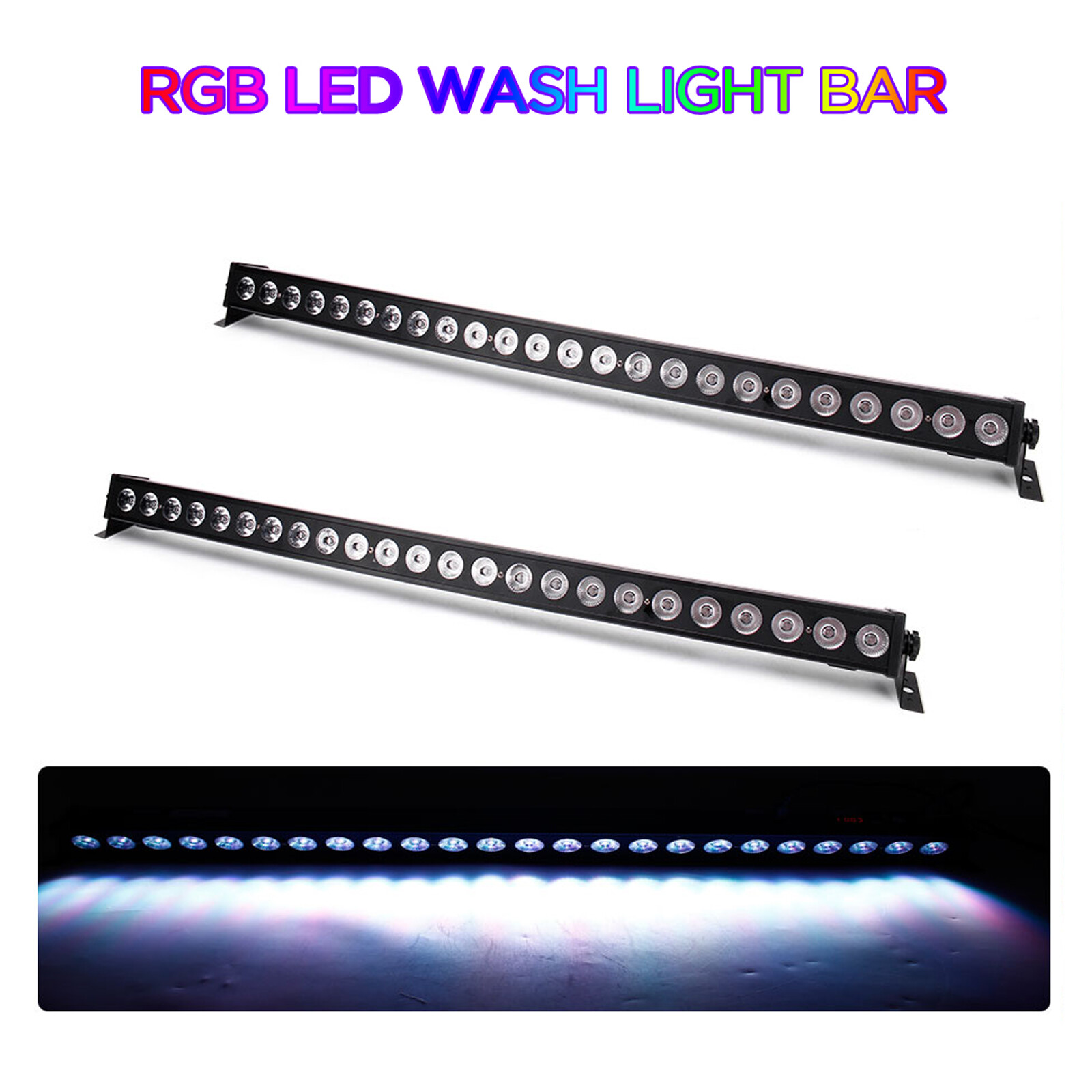 RGB Wall Wash Light 24LED DMX Stage Color Mixing Strip Bar Party DJ Disco Lamp