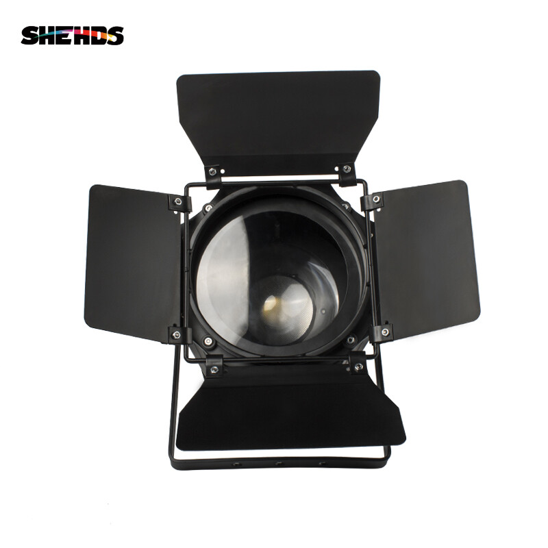 200W COB LED Par Lighting Warm Cool White DMX Stage Par Can Light with Barndoor