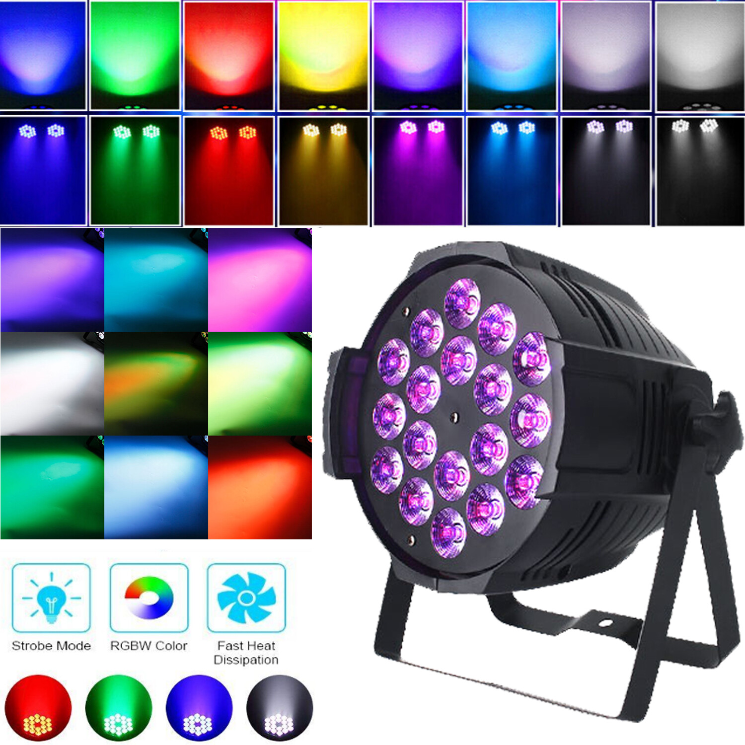 18LED 270W PAR Light RGBW Bar Wall Wash Light DMX Disco Party Show Stage Light