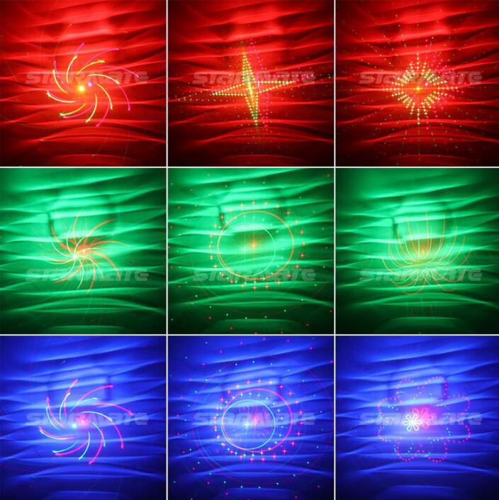 Red Green Blue Wavy Galaxy 12 patterns Indoor DJ Bar Xmas remote Laser Light