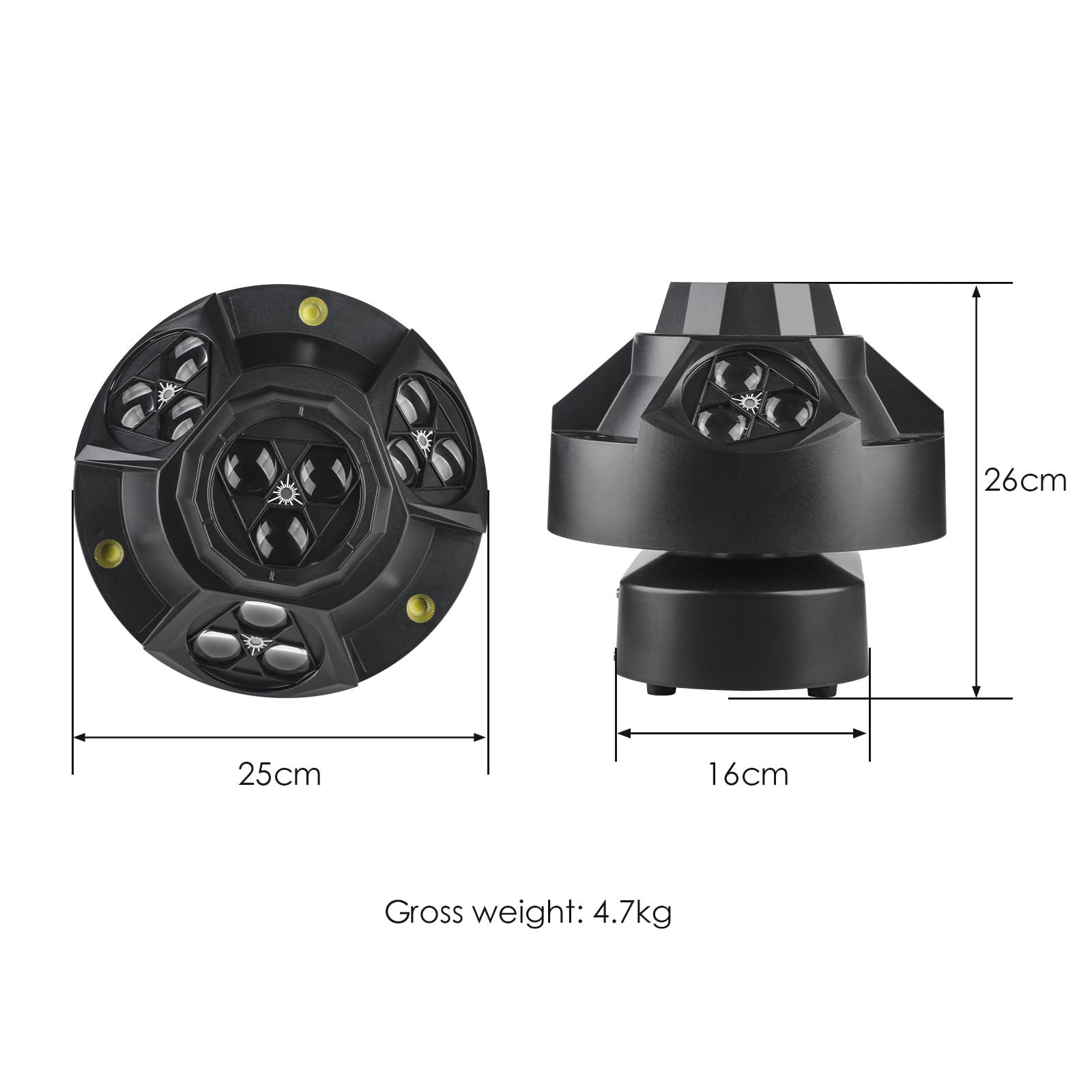 DJ Party Light, 200w RGBW 4in1 LED DJ Stage Lights, Infinite Rotation DJ Ligh…