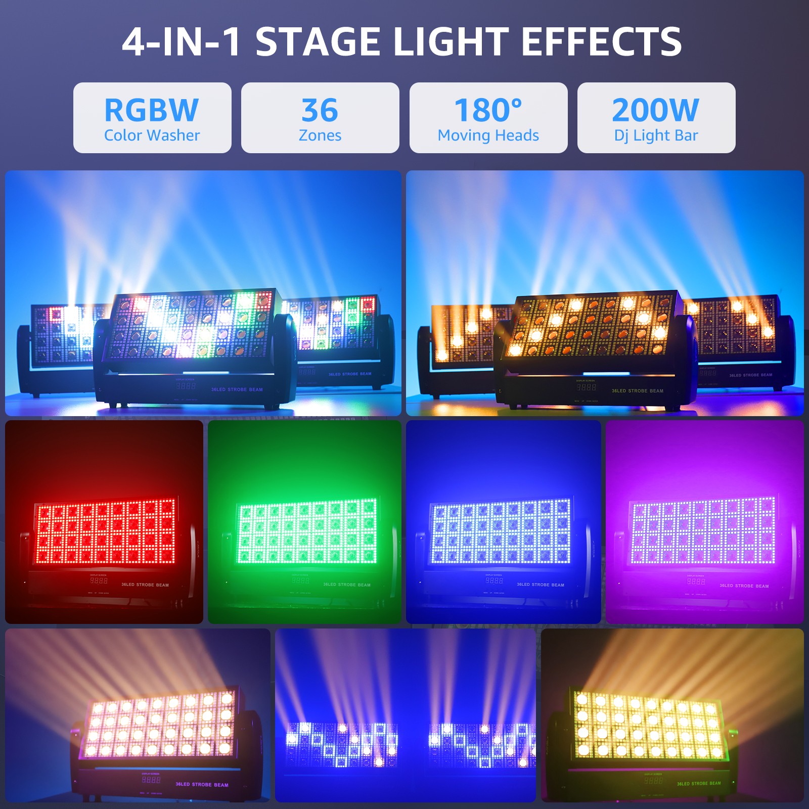 220W LED RGBW Wall Washer Light Strobe Light DMX DJ Party Party Stage Lighting