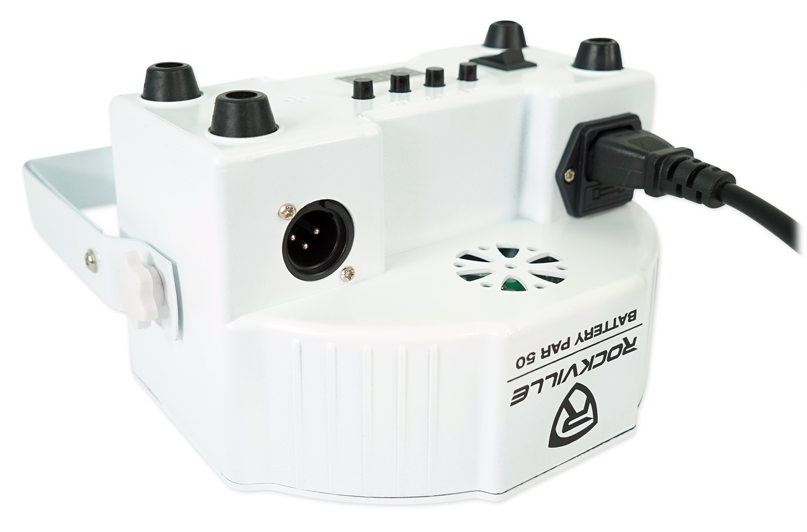 Rockville BATTERY PAR PACK 50 WHITE (10) Rechargeable Wash Lights+Charging Case