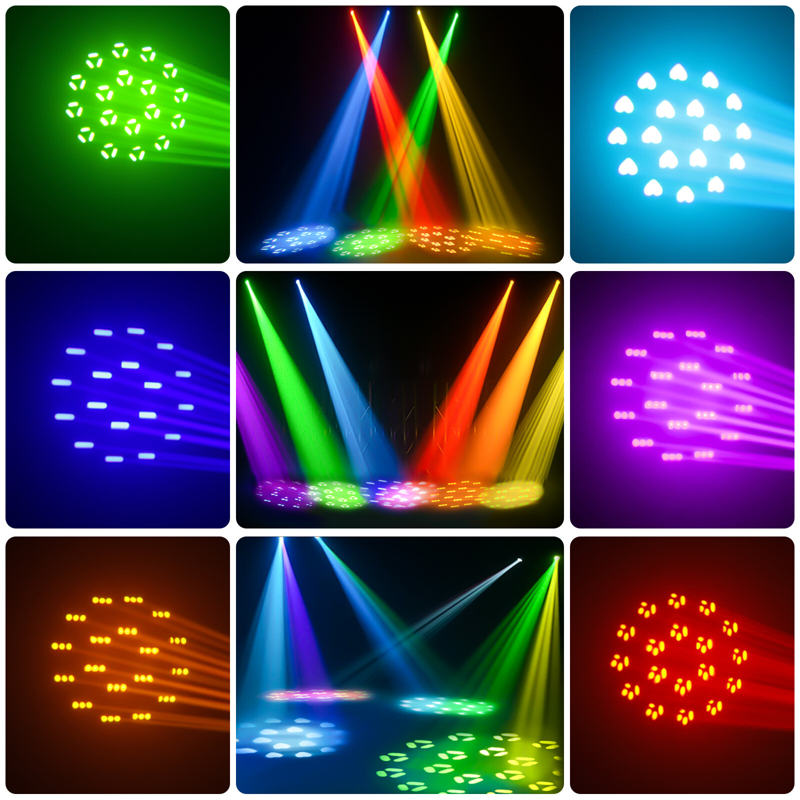 2X 200W Moving Head LED Gobo Beam 8Prism Stage Lights DMX Disco Show+Flight Case