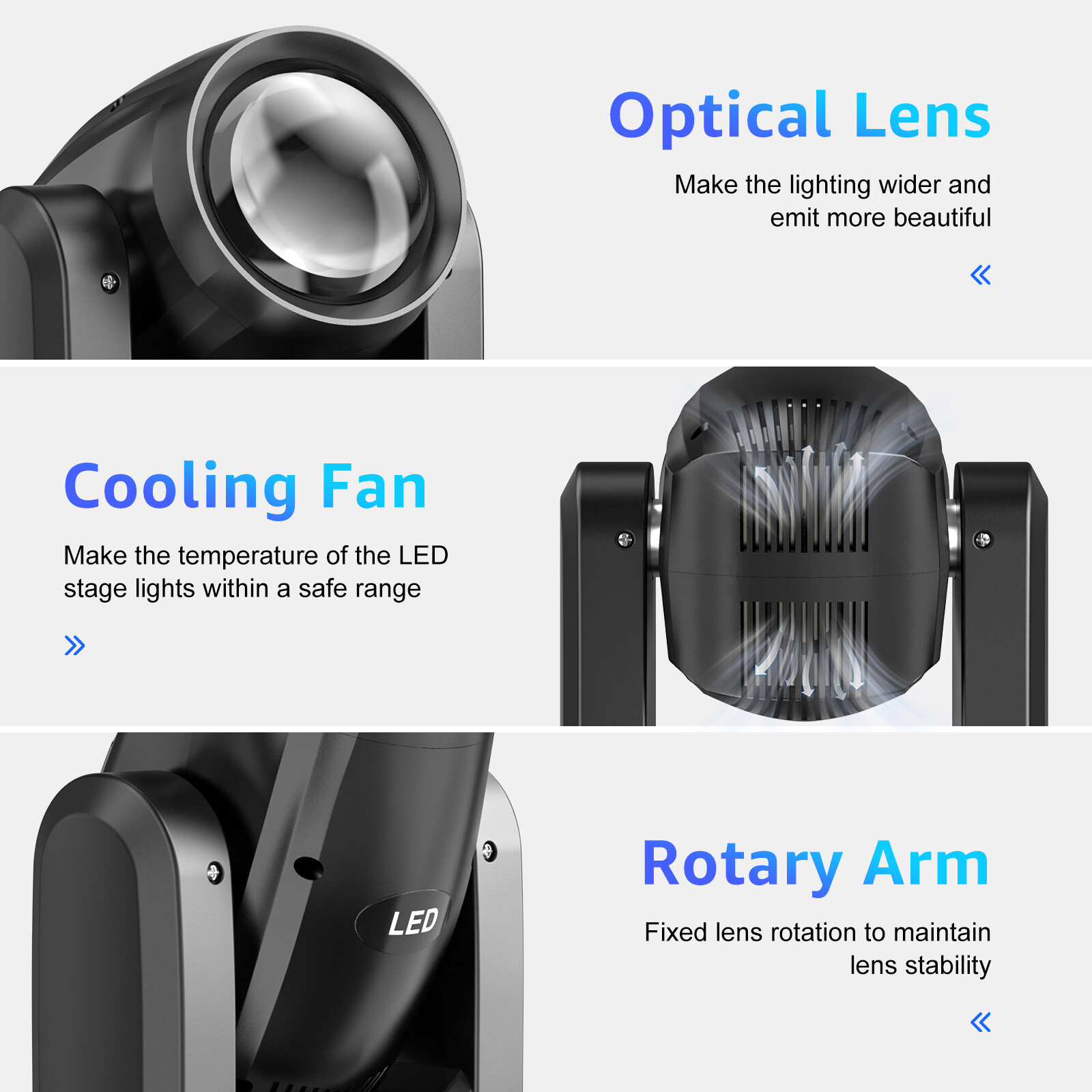 150W 6+12 Prism Moving Head Lights 8 GOBO 8 Colors Beam Stage Light for DJ Party