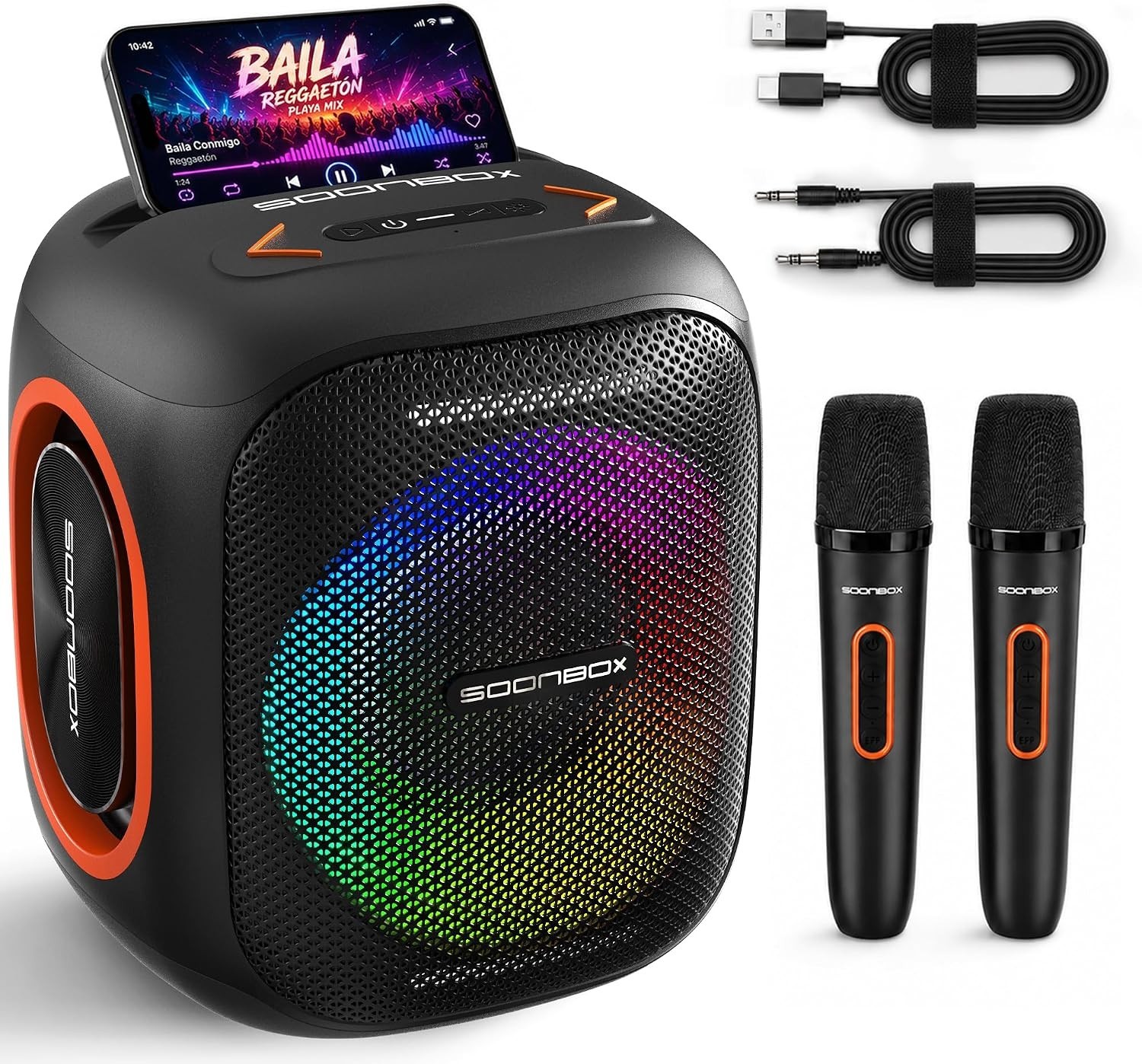 Bluetooth Karaoke Machine for Adults & Kids, Portable Karaoke Speaker with 2 …