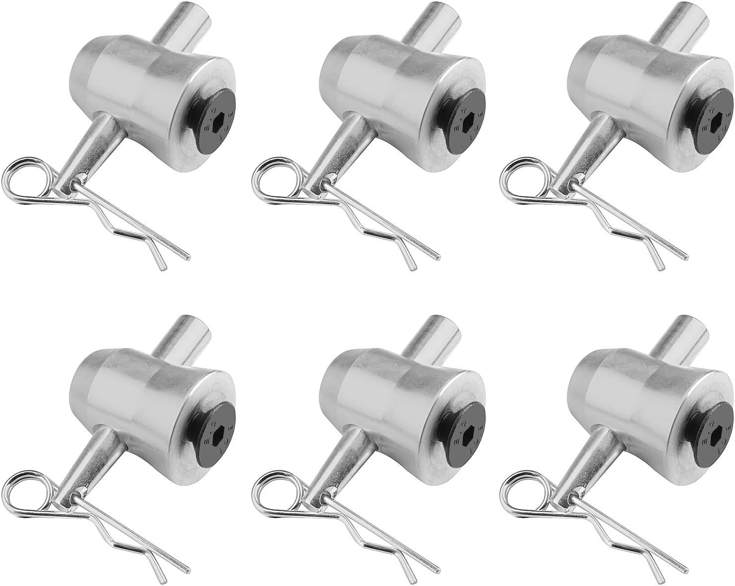 6Pack Aluminum Half Conical Coupler with Clips Pins for Stage Truss Bed Plate Fi