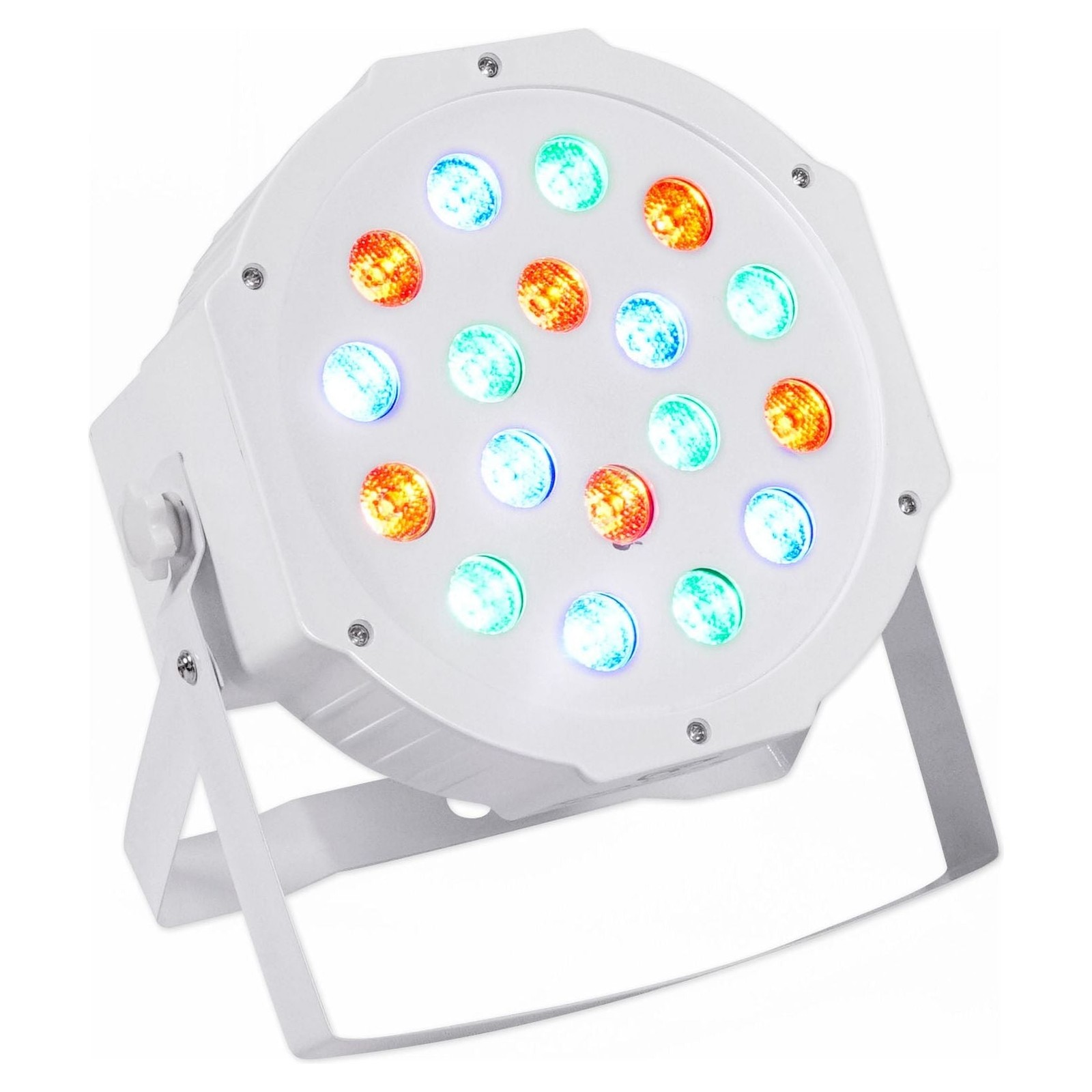 (10) Rockville RockPAR50 WHT LED RGB Par Can DJ/Club DMX Wash Lights+Cables