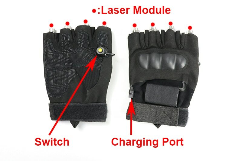Laser Gloves LED Laser Multi Ray 2 in 1 Red Green Blue Gloves Laser Man DJ Party