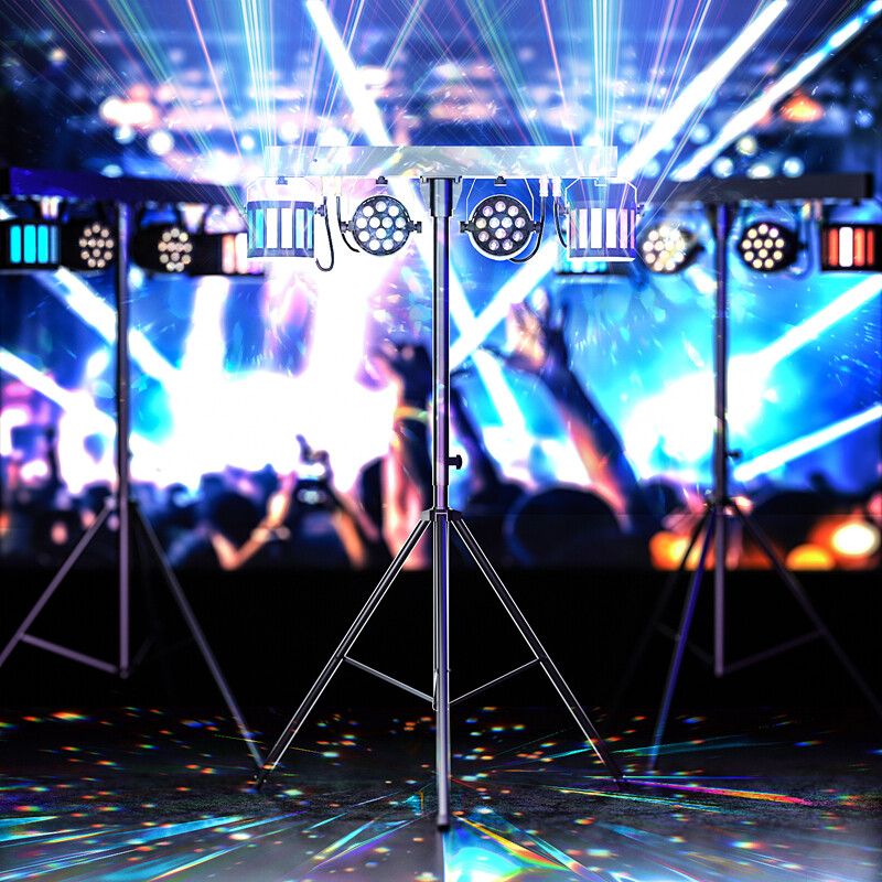 4PCS DJ Lights with Stand RGBW Stage Lighting System Party Wedding Light Set USA