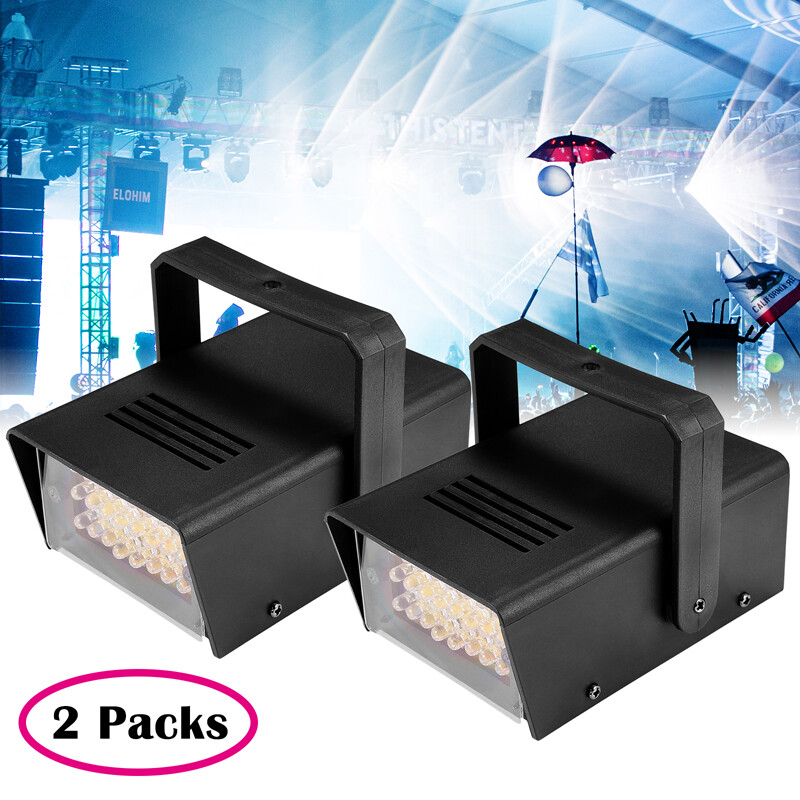2x Disco Party Lights Strobe Led Dj 24 LED Flash Stage Light Halloween Xmas Rave