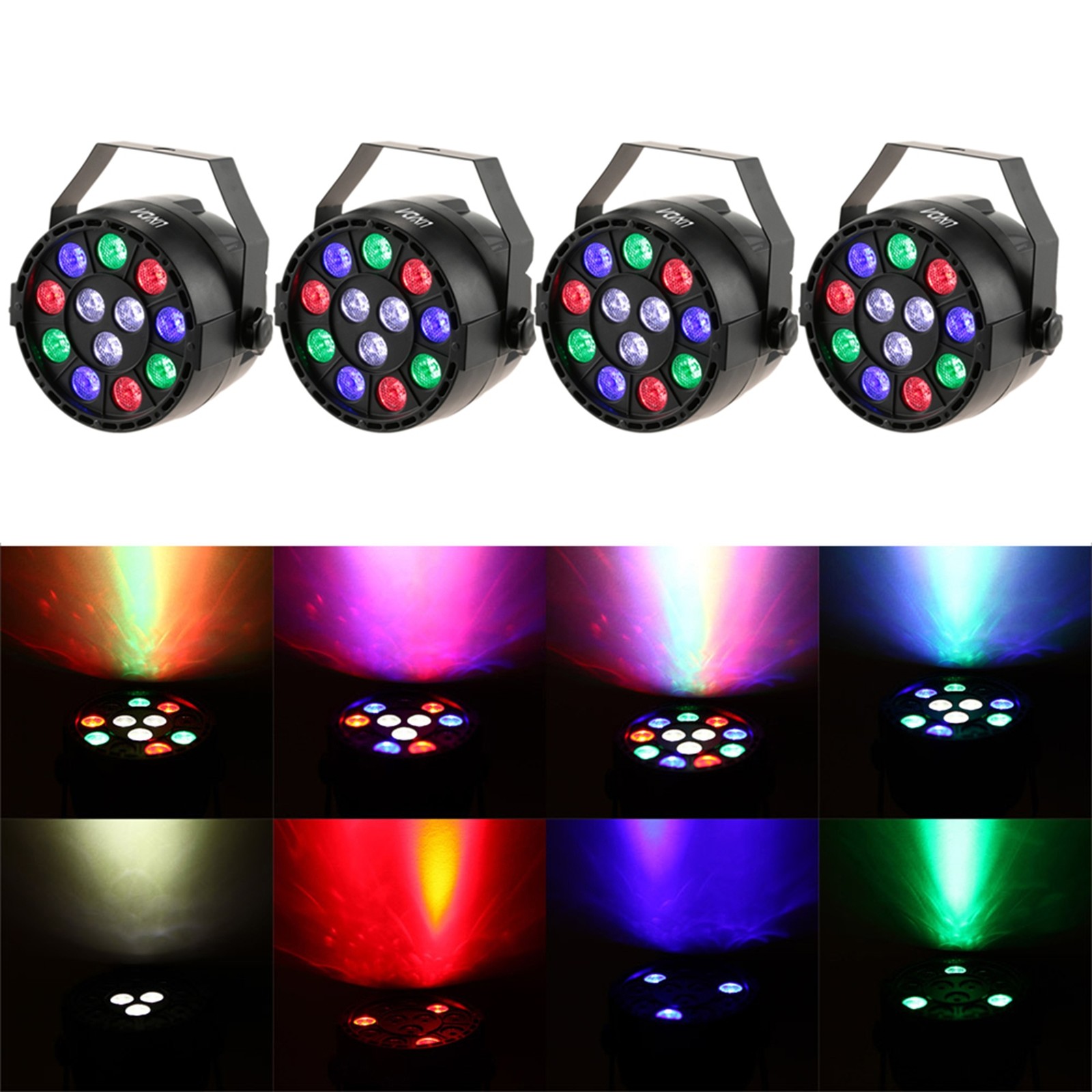 Lixada 30W RGBW DMX PAR Light 8-Channel Stage Disco Strobe AC90-240V V2