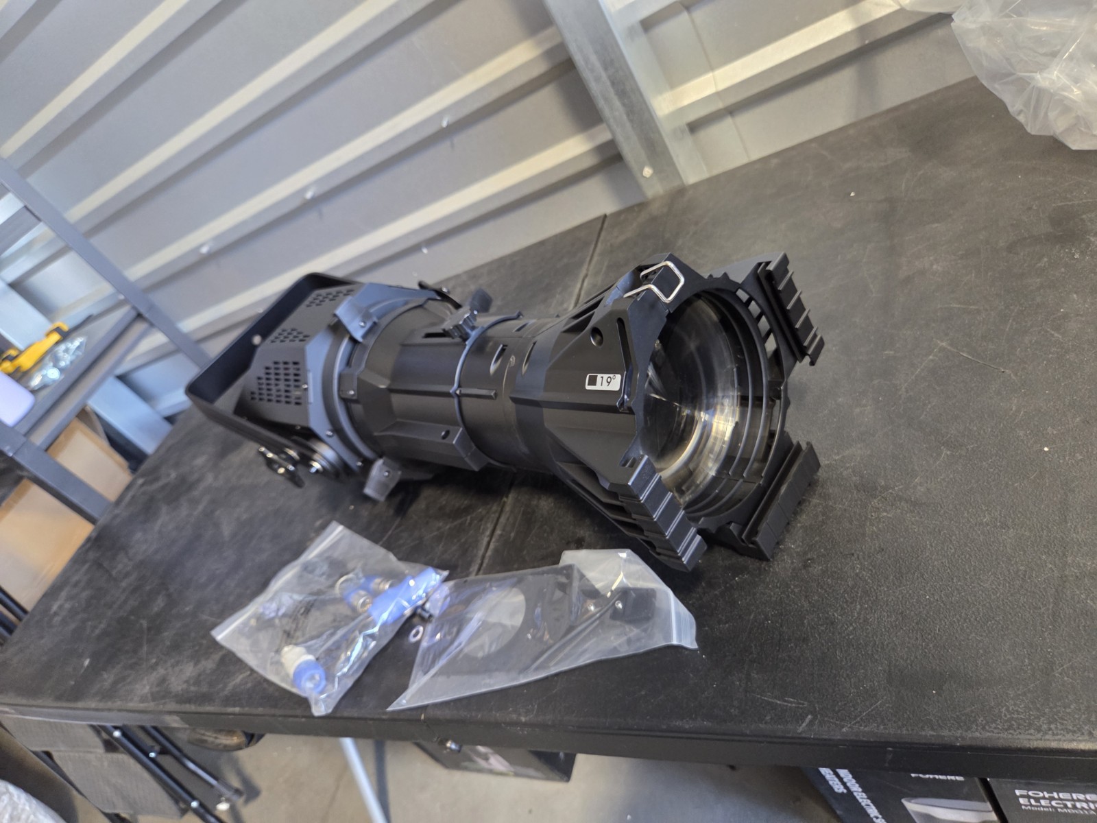 Monoprice 200W COB LED Ellipsoidal White With Gobo Holder 3 Channel DMX Control,