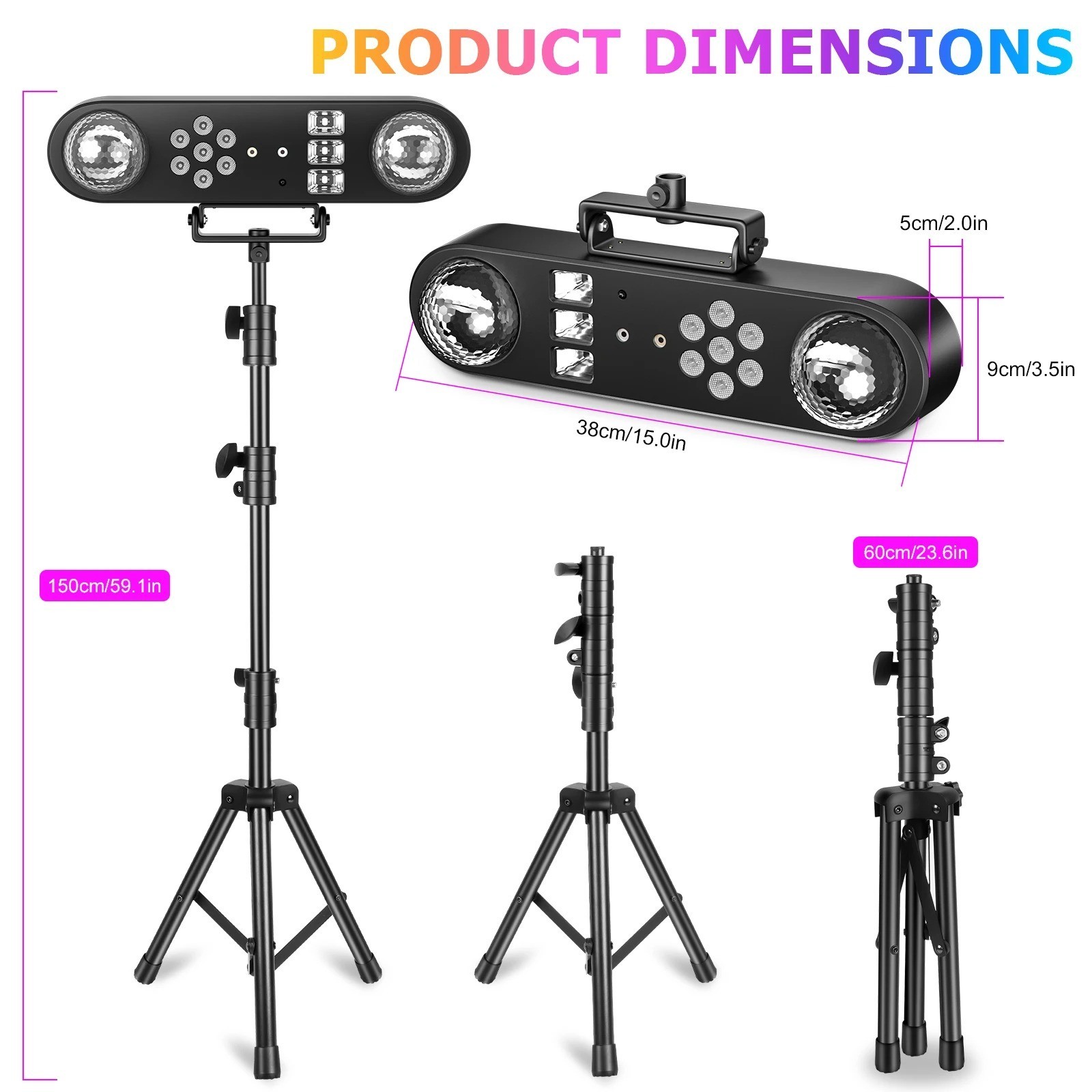 Mini 5-in-1 LED Stage Light RGB DJ Party Disco Effect Light with Remote