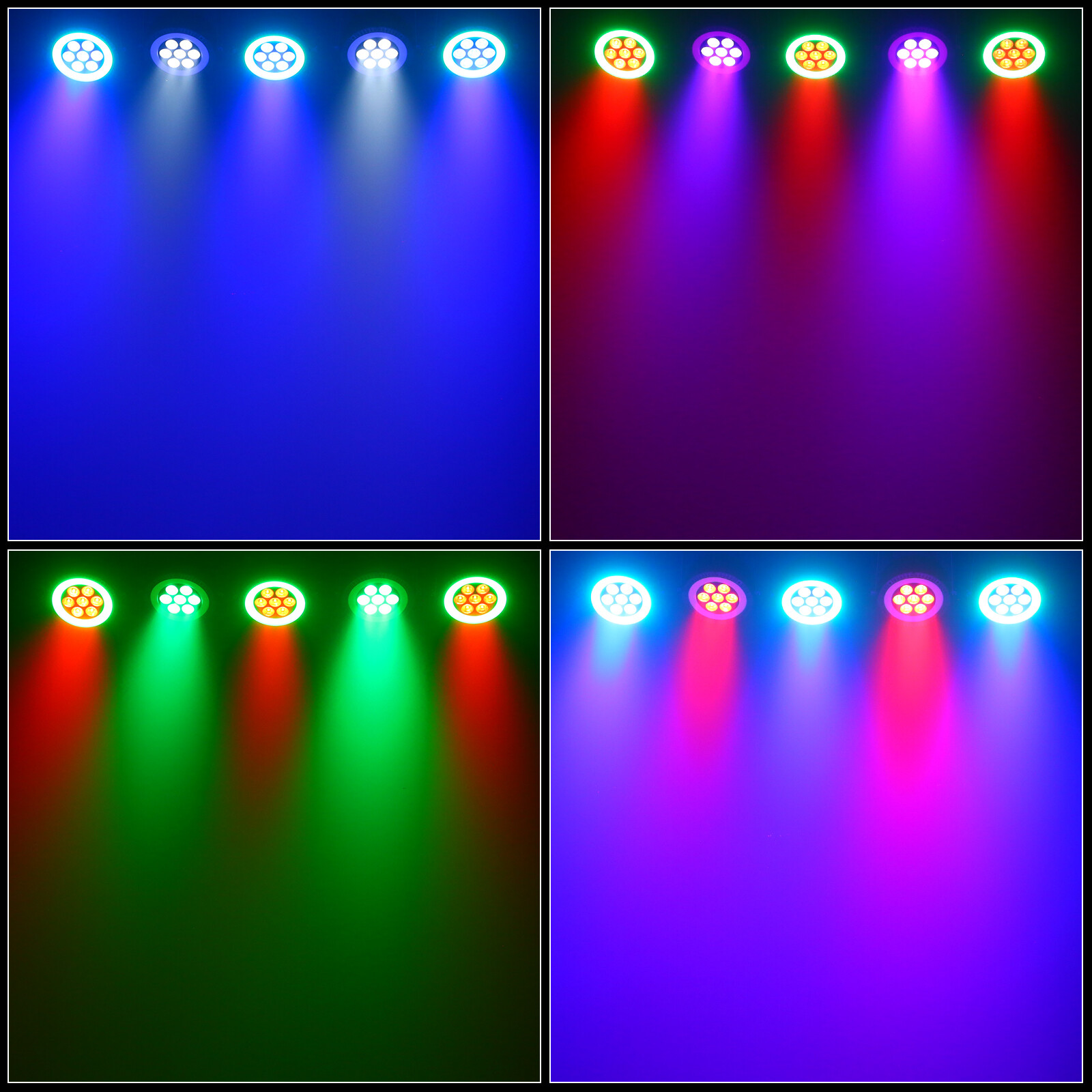 4PCS 7LED Par Can RGBW Stage Lighting DMX512 Sound Remote DJ KTV Party Disco