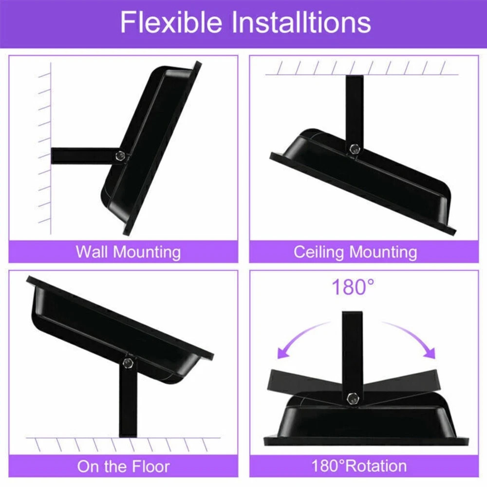 2Pcs UV Black Light 100W Bar UV LED Stage Blacklight Party DJ Club for Halloween