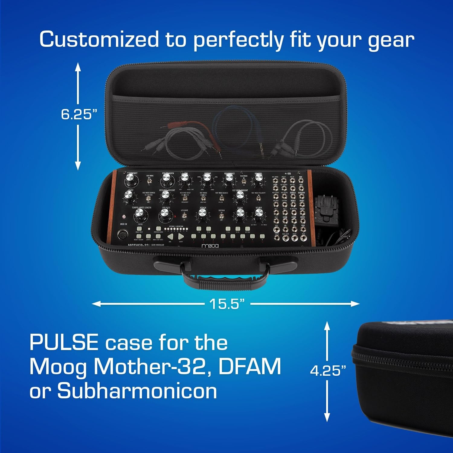 ANALOG CASES Moog Mother32 / DFAM/Subharmonicon Case CustomFitted Compact PU…