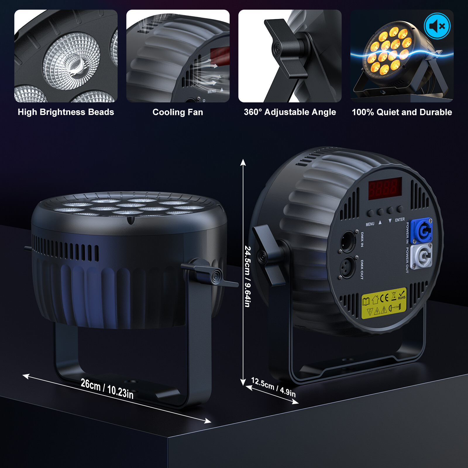 230W Metal Shell RGBW 4in1 14 LED Par DMX Stage Light Party DJ Show Wedding