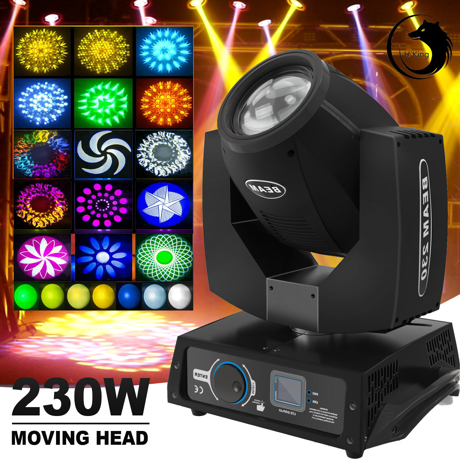 230W 7R Zoom Moving Head Beam Sharpy Stage Lighting 24 Prism DMX Party DJ Light