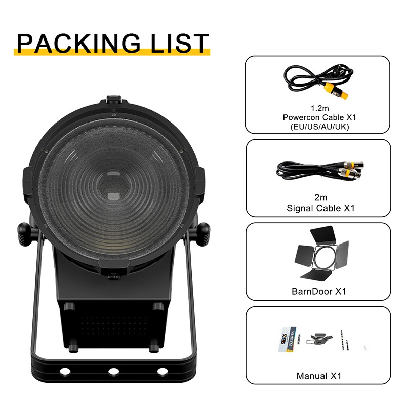 SHEHDS 350W LED Spot RGBW/RGBWAUV Zoom Spotlights With Barn Door Stage Disco DJ