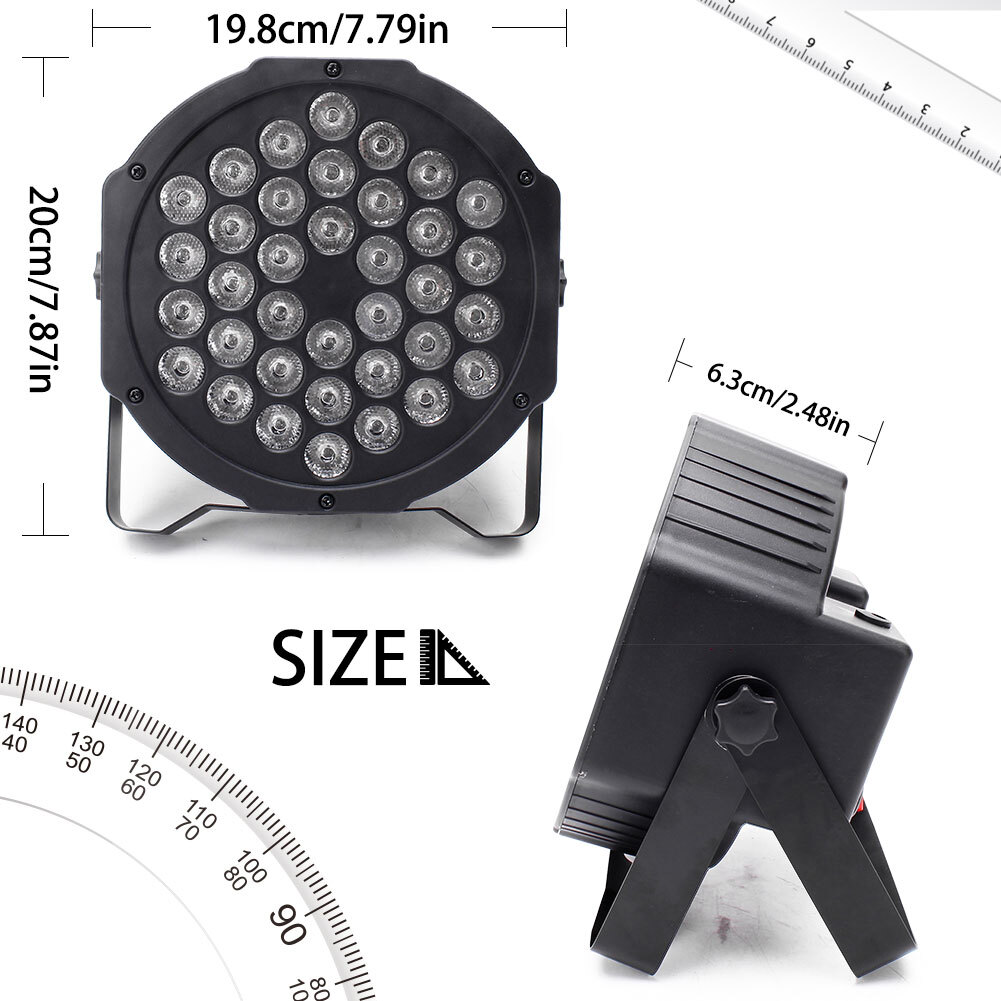 Yiflamefly 4-Pack Rechargeable Par Lights RGB Wireless 36 LED Stage Lights DJ US