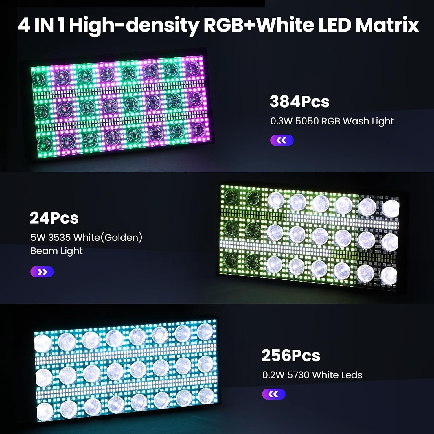 4 Pcs Betopper LF2405 300W Matrix Beam LED Strobe Effect Stage Lights