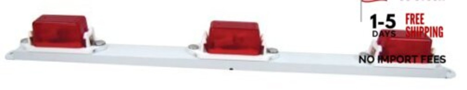 Peterson 107-3R Incandescent Id Bar Light Mini White 16.63″ x 1.42″, Red