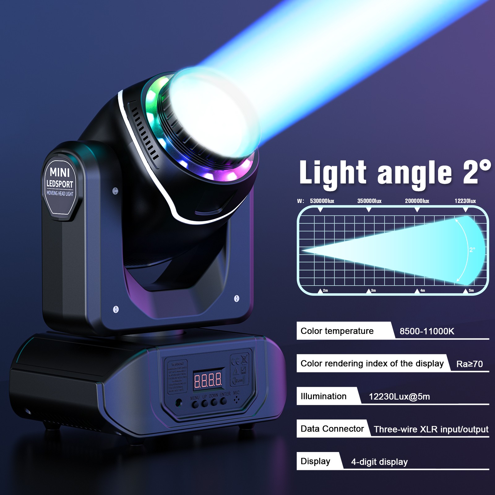 150W LED Moving Head Lights 18Prism RGBW Gobo Beam Stage Spot Light DJ Disco DMX