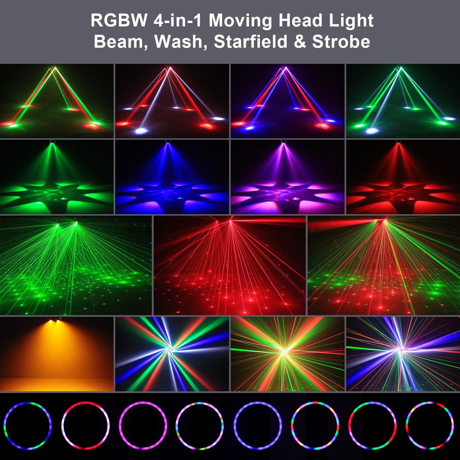 4 Arm Bee Eye 180W LED Stage Light Moving Head Beam Light Laser Disco Party Bar