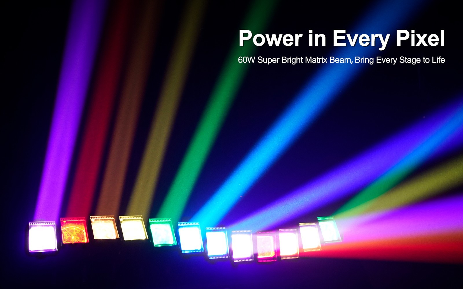 GalaxyJet 12x60W LED RGBW Beam Moving Head Light Matrix With Ring Stage Concert