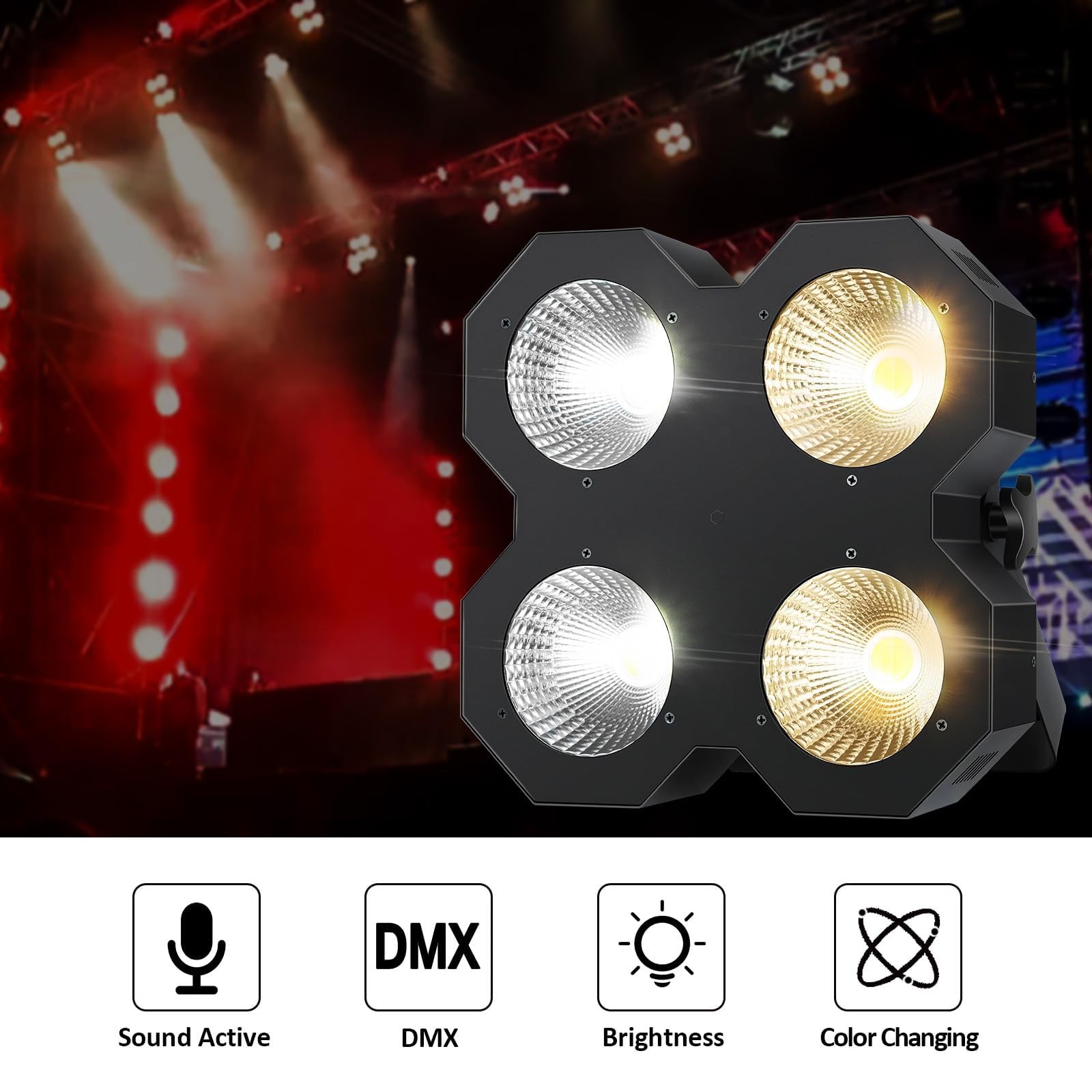 ENDYSHOW LED Blinder Stage Light,200W COB Par Cool White and Warm White Uplig…