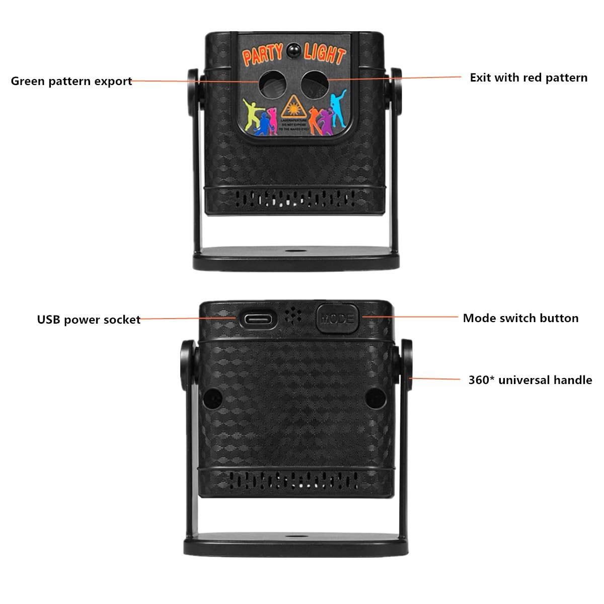USB Powered LED Laser Disco Party Light With Remote Strobe DJ Projector