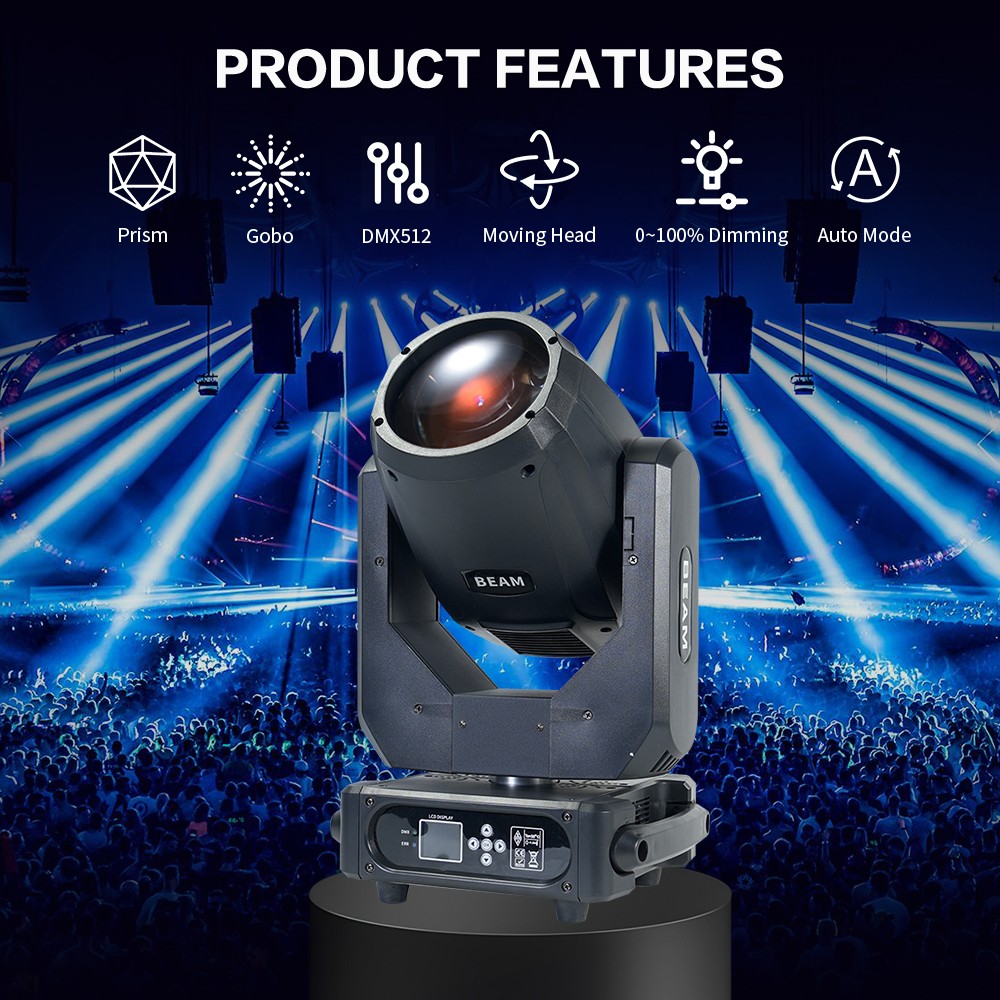 295W Beam Sharpy Moving Head Light DMX512 Sound Control Wedding Disco DJ Party