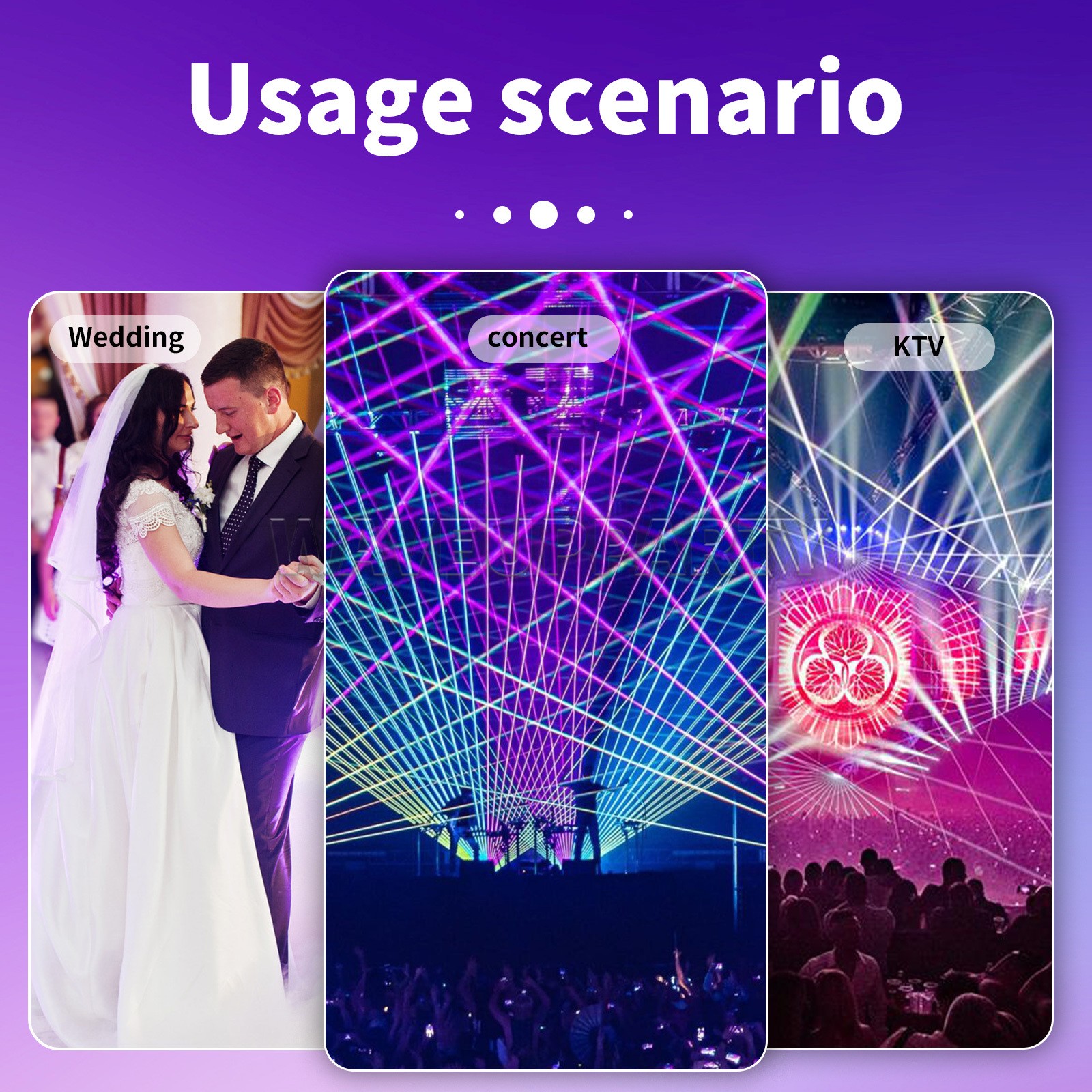 PAIDUN Laser Moving Head Stage Light Bar RGB 6 Eyes Beam 6 x 500MW DJ Disco Show