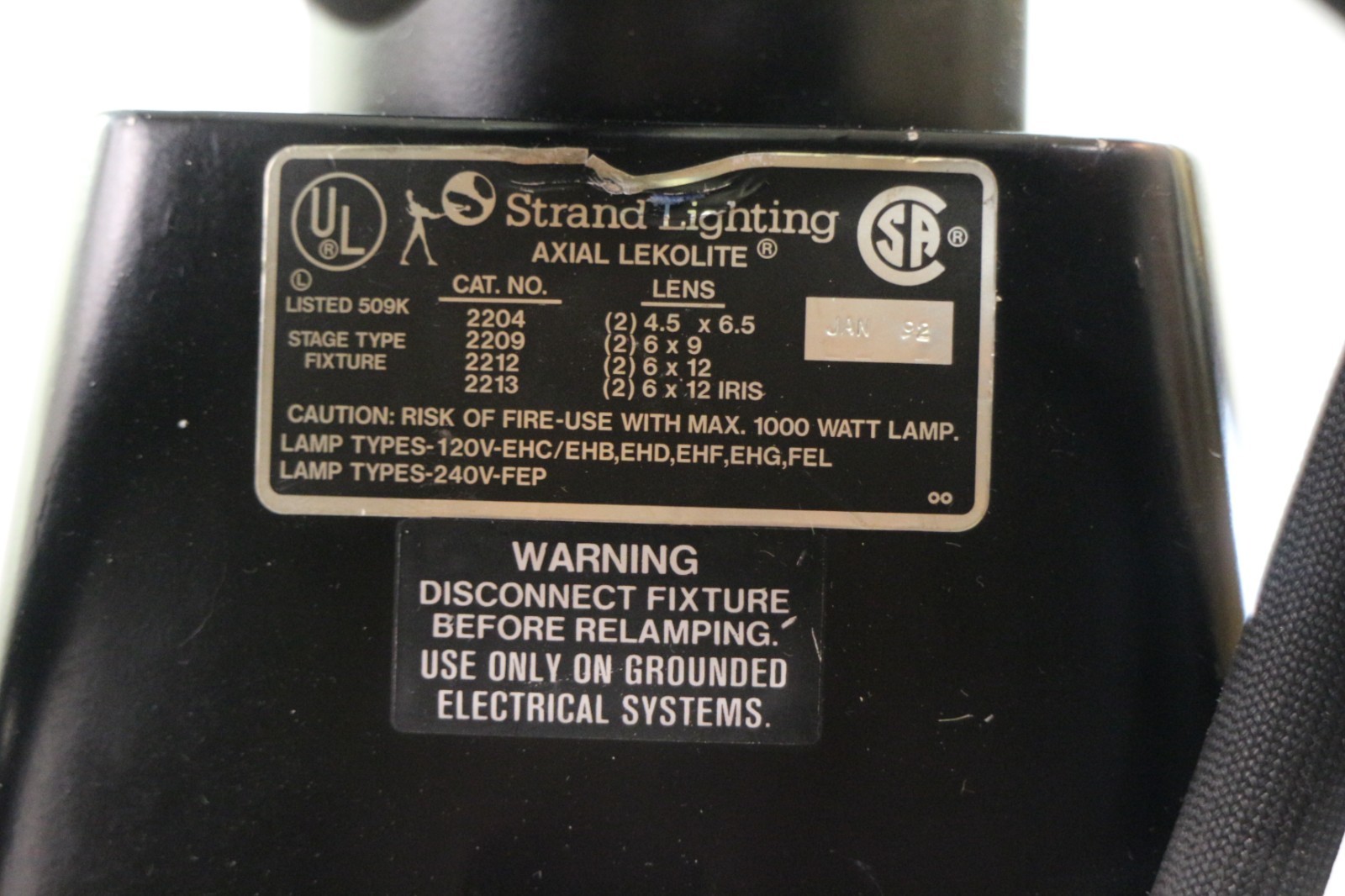 ProfessionalStrand Lighting Axial Lekolite 6×16 Spotlight Lamp Front Lense Frame