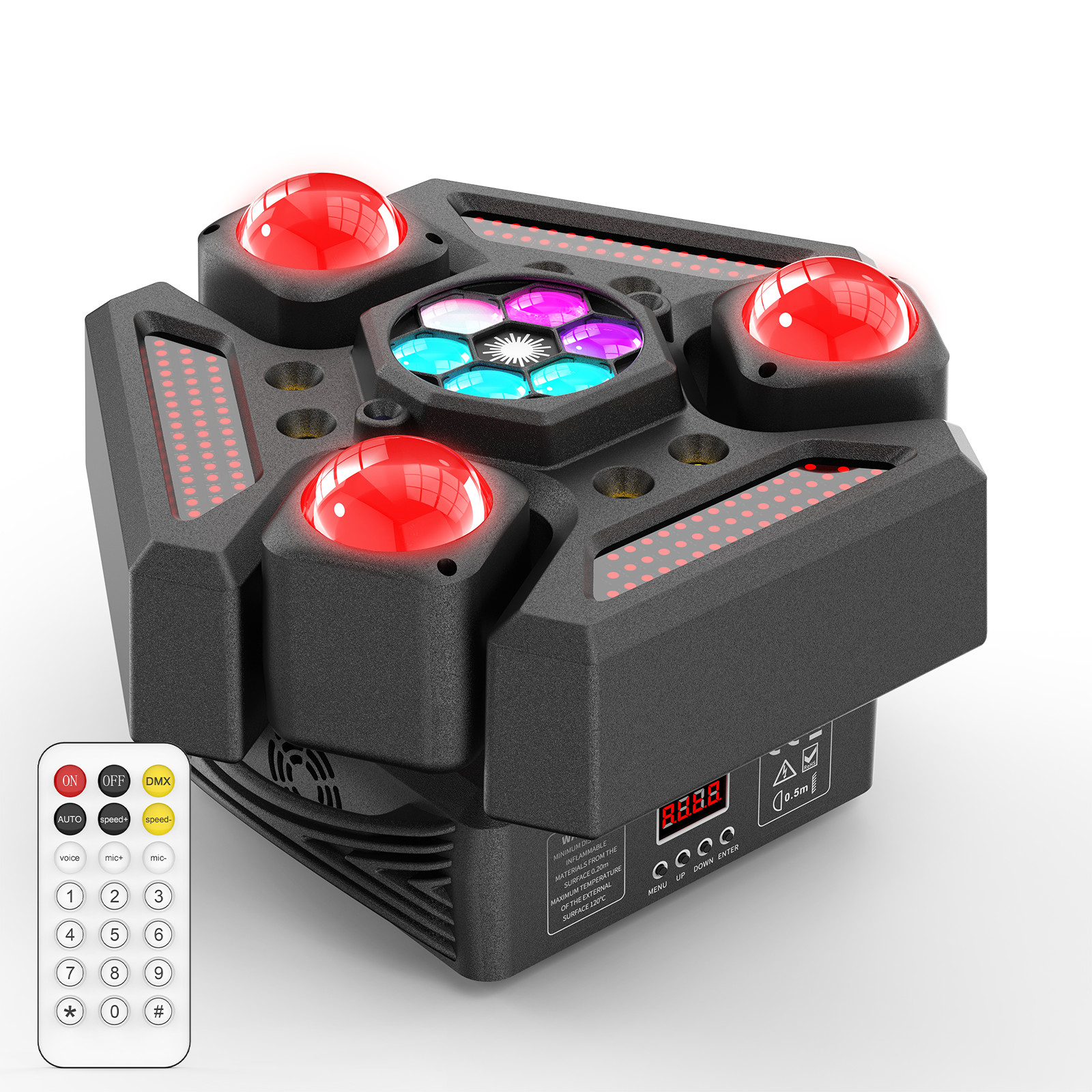 220W LED 3-Arms Laser Moving Head Light RGBW Beam Stage Lighting DMX Disco DJ