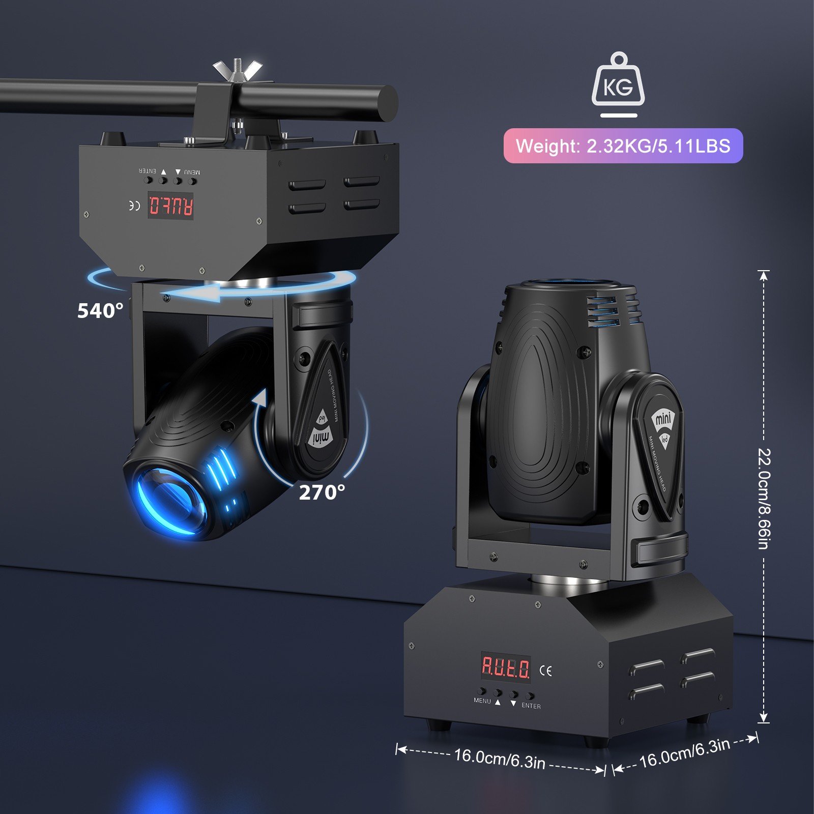 100W Mini Moving Head Light RGBW Beam Stage Lighting LED Party Lights Disco