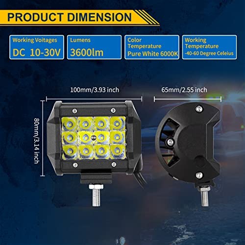 20″ 288W Triple-Row LED Light Bar – 12V/24V High 1 x 288W+2x36W+wiring kit