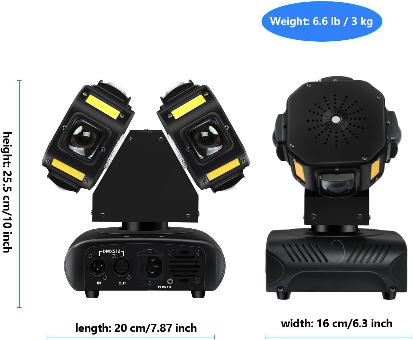 Moving Head DJ Light Mini Double Heads 10 LED RGBW Beam 10 Leds Golden Strobe S