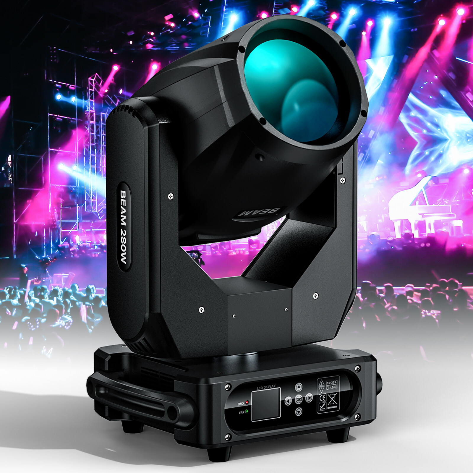 UKing 8Pcs 400W 10R Beam Moving Head Light with Flightcase RGBW Gobo Spot