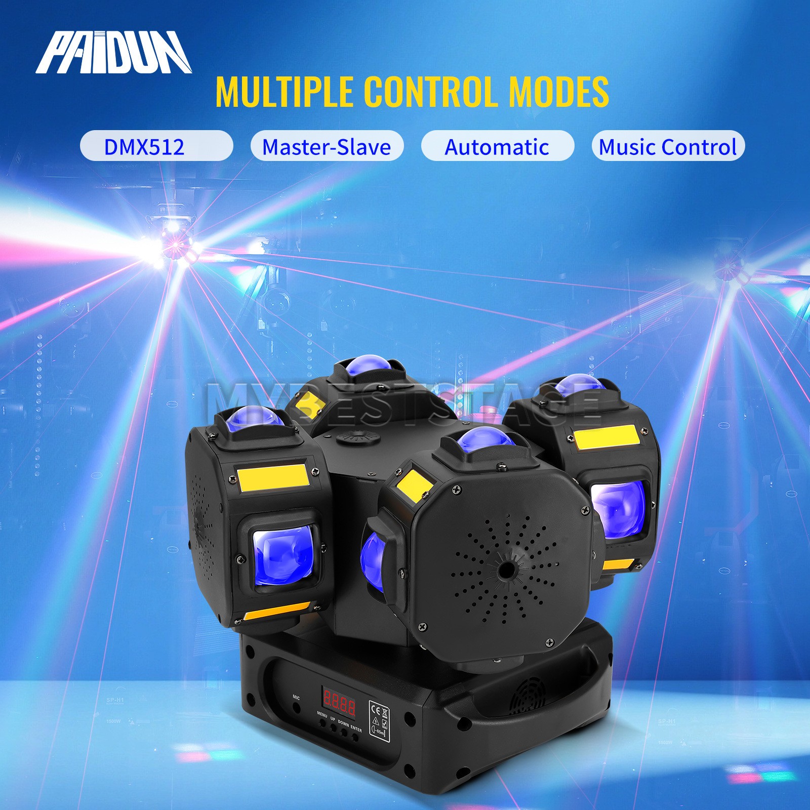 PAIDUN 200W 4Head Rotation Beam Moving Head Laser Light Strobe Disco Show KTV DJ