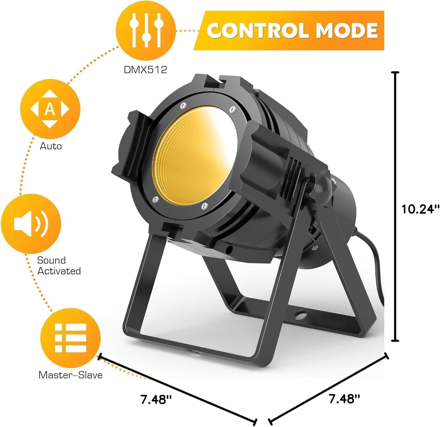 HOLDLAMP Spotlight COB LED Stage Light Par Lights Party Warm Cold White DMX S…