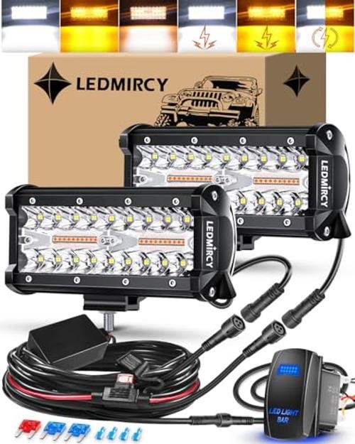7 Inch LED Light Bar Kit with Rocker Switch 6 Modes 7Inch W/A Light Bar Kit
