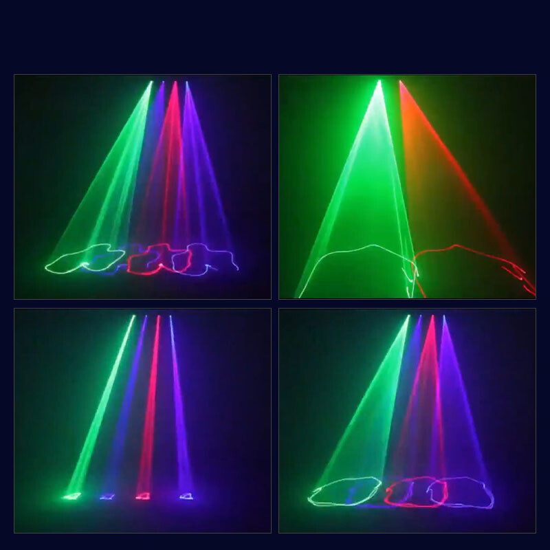 4 Heads DMX Laser Light RGB Full Color Laser Light Show Dj Disco Party Club