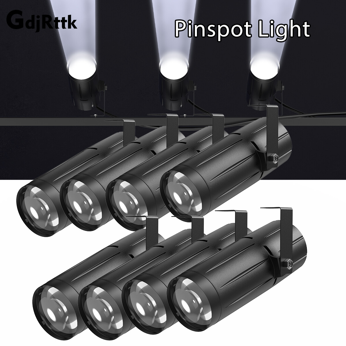 8Pack Disco LED Stage Lighting Beam Pinspot light DJ Bar Party White Spotlight