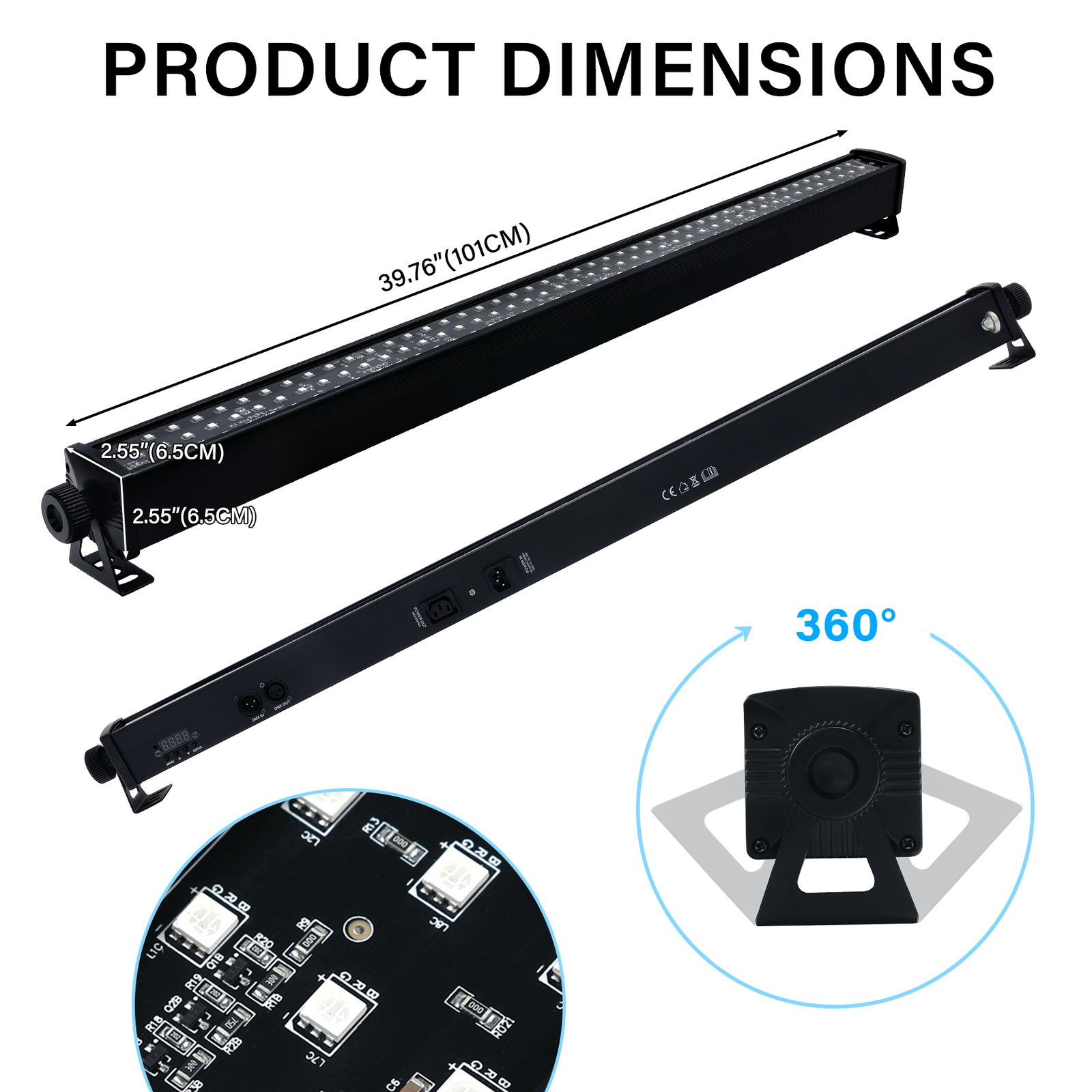 Wall Wash Bar Light DMX512 144 LED RGB 3in1 DJ Party Disco Stage Show Display
