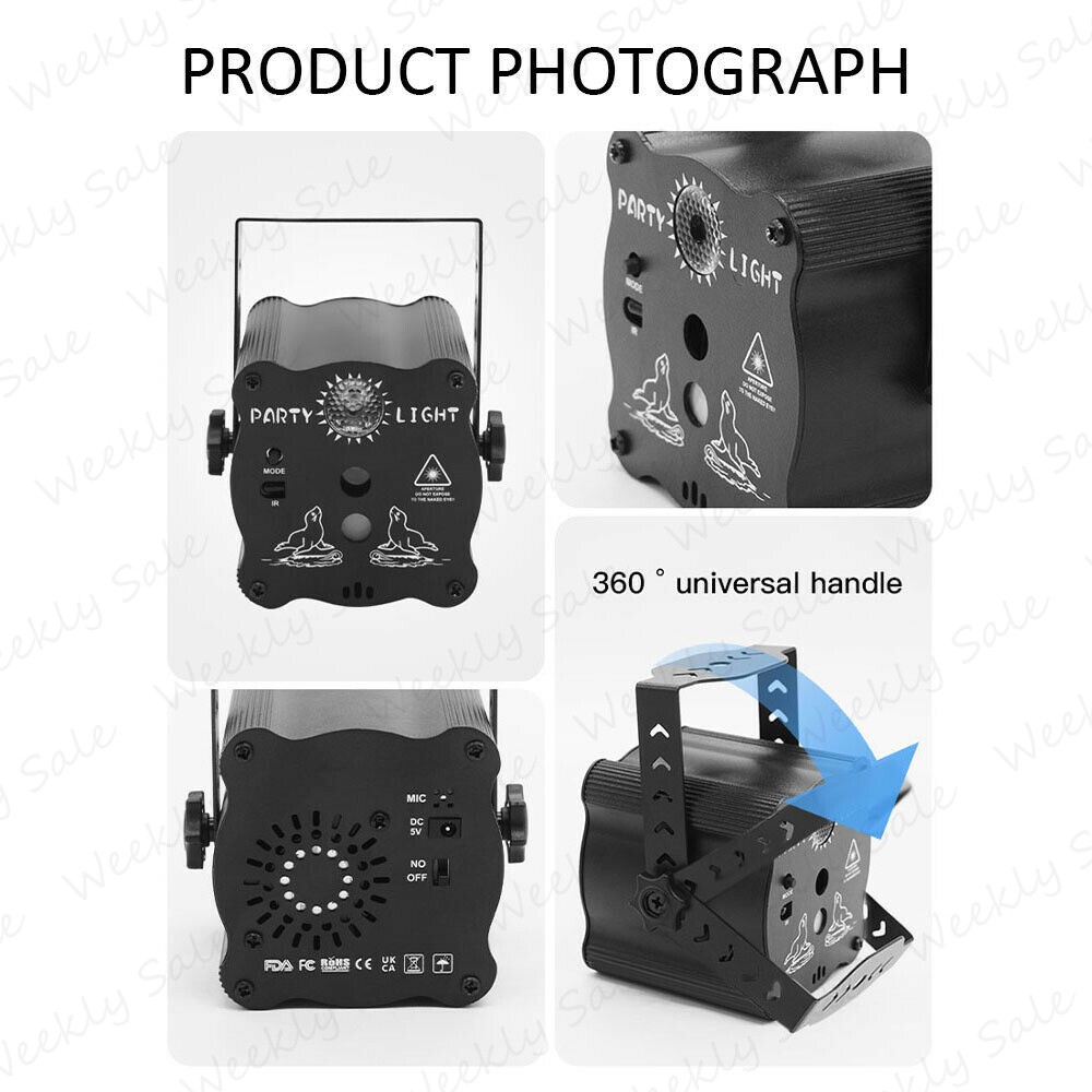 1024 Pattern LED RGB Stage Light Laser Projector KTV Disco Party DJ Bar Lighting