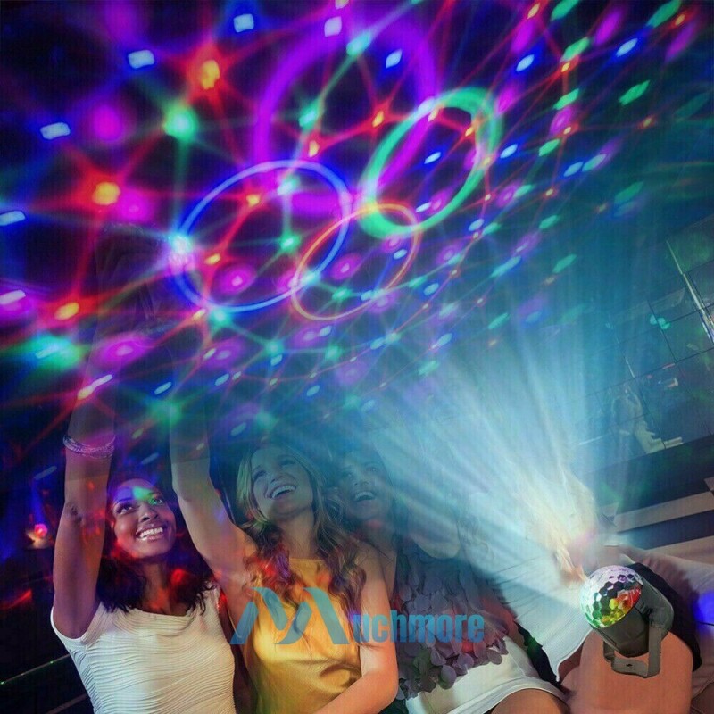 2xSound Activated LED Galaxy Starry Light Projector Party Remote Ball Night Lamp
