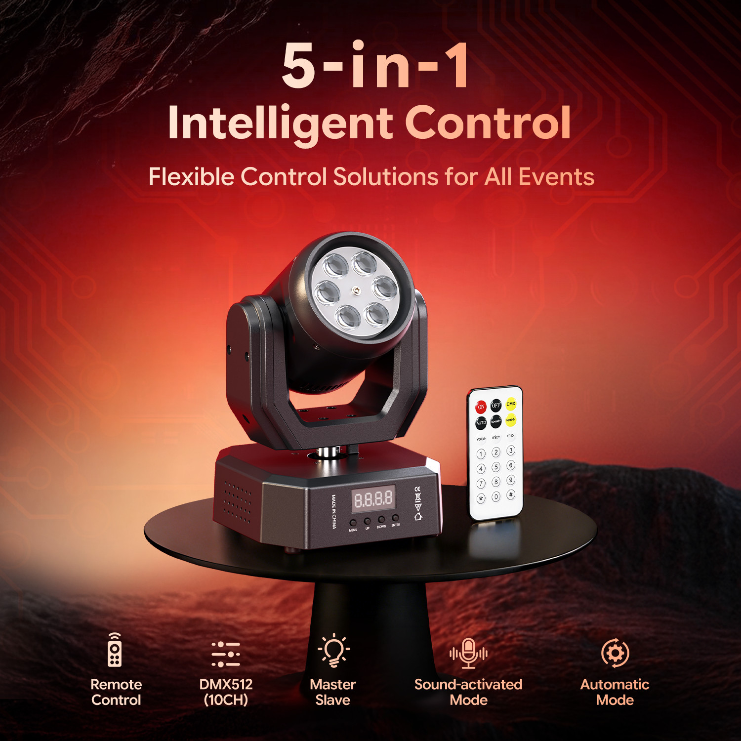 80W Bee Eye 6Color Moving Head Light DMX RGBWYP Strobe Beam Stage Effect Light